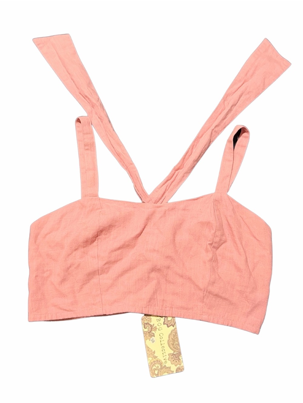 Bog Collective Linen Blend Crop Bralette Top
